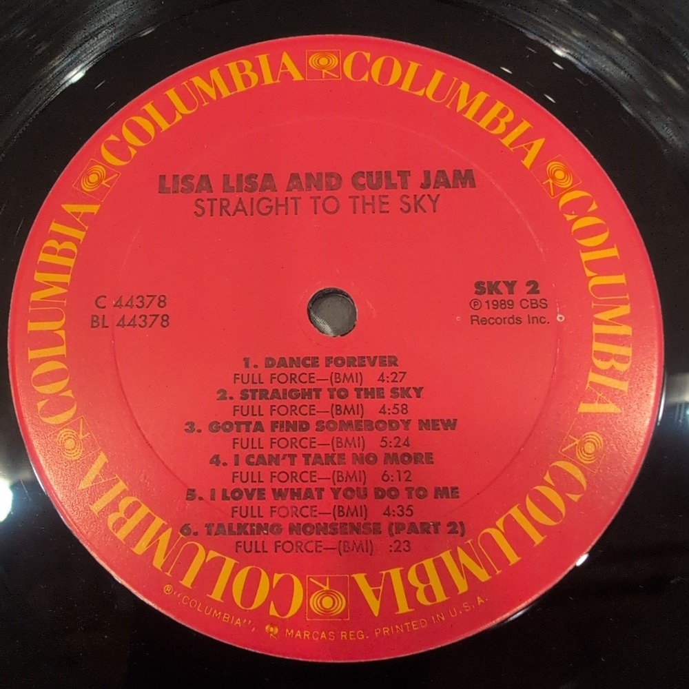 Lisa Lisa & Cult Jam Straight to the Sky 1989 Vinyl LP Promo Columbia C 44378 - Picture 7 of 7